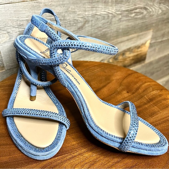 NWOT🆕✨Sparkly, Strappy Blue Suede Heels (NEW, Never Worn) - Picture 8 of 12